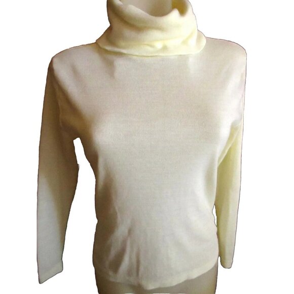 Vintage 1980s Womens Cowl Sweater Large Top Shirt Erica Acrylic Knit Turtleneck - Picture 2 of 4